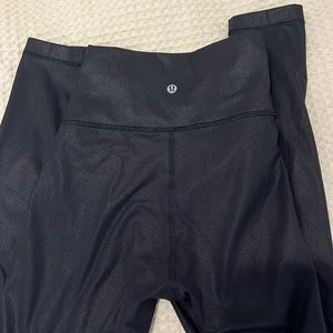 Lululemon Black Shine Leggings. Size 14. High Rise Wunder Under